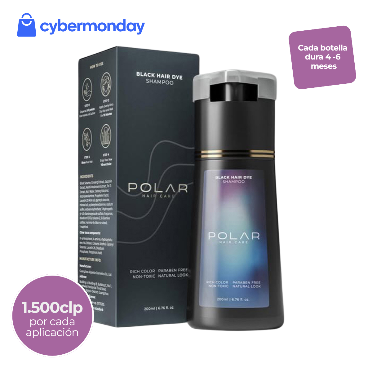 Shampoo tinte instantáneo